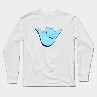 Blue Shaka Sign Hang Loose Long Sleeve T-Shirt